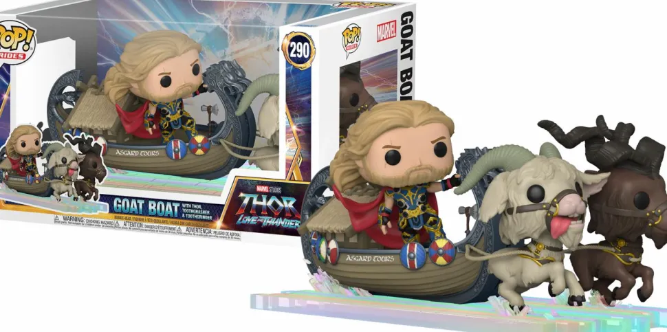 Thor 4: Love and Thunder - Thor, Toothgnasher & Toothgrinder with Goat Boat Pop Rides Vinyl Figure