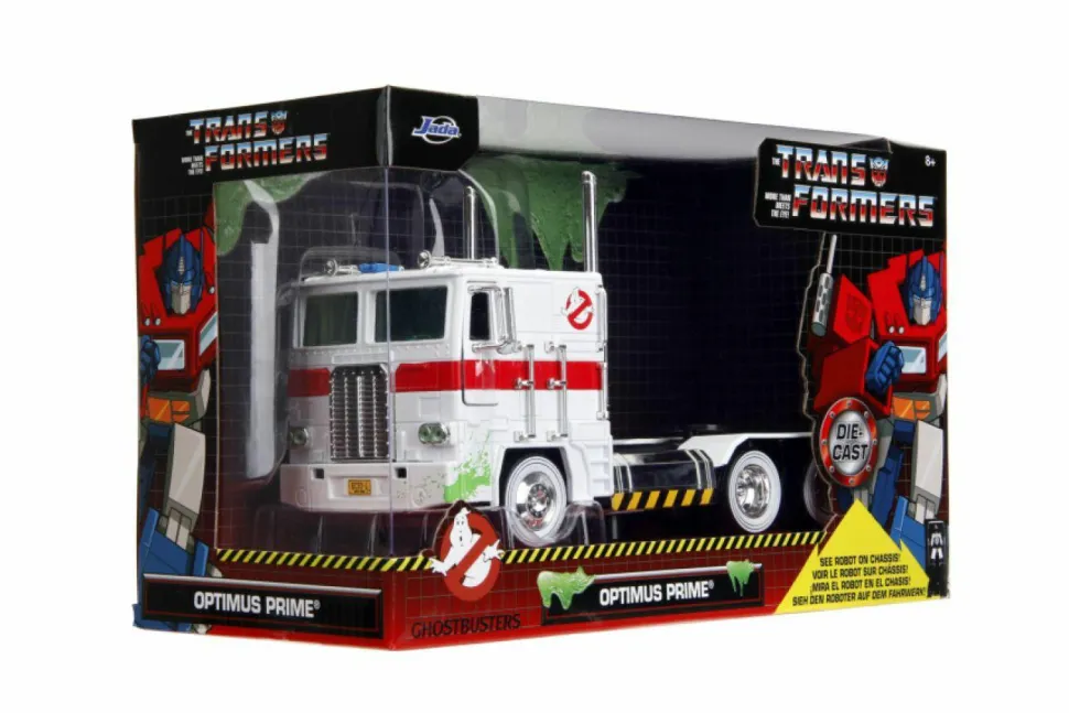 Transformers x Ghostbusters - Optimus Prime x Ecto-1 Mash-Up Hollywood Rides 1/24th Scale Die-Cast Vehicle Replica