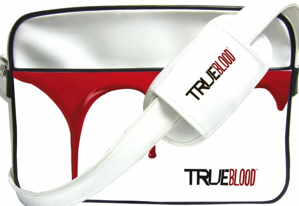 True Blood - Retro Messenger/Laptop Bag Blood Drips (White)