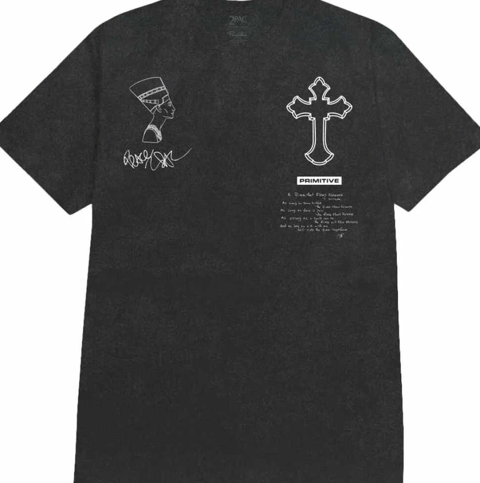 Tupac - Tupac x Primitive Forever Washed Black T-Shirt