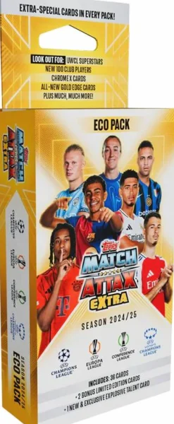 UEFA - 2024/25 Topps Match Attax Extra Soccer Trading Cards Mega Booster Eco Pack
