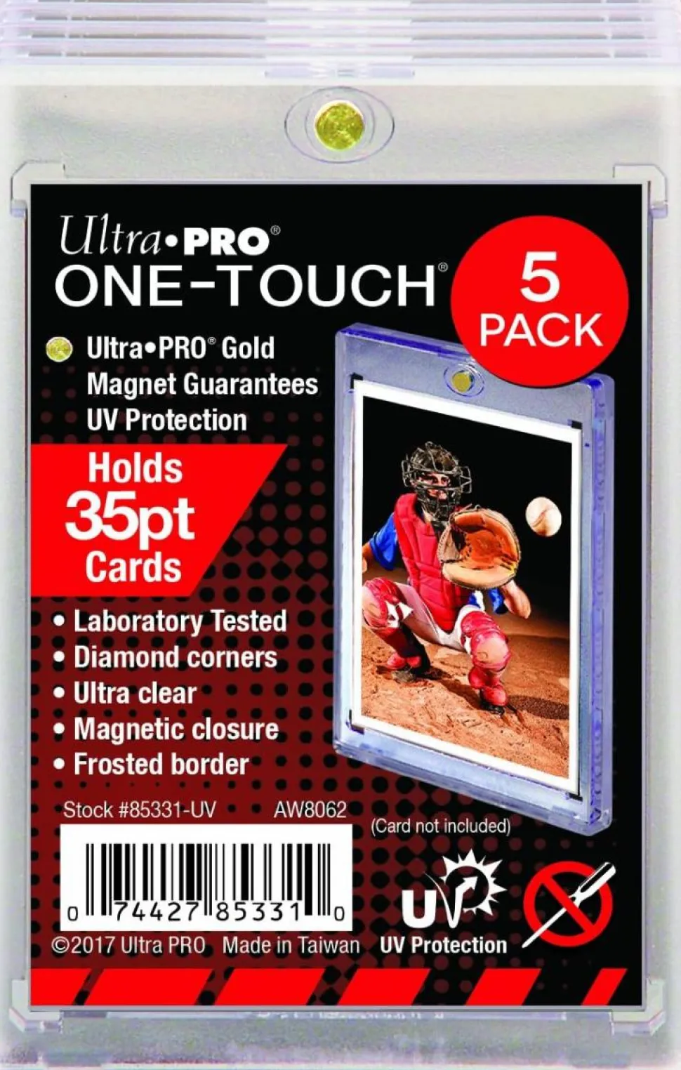 Ultra Pro - Clear 35pt Magnetic UV One-Touch Card Holder 5-Pack