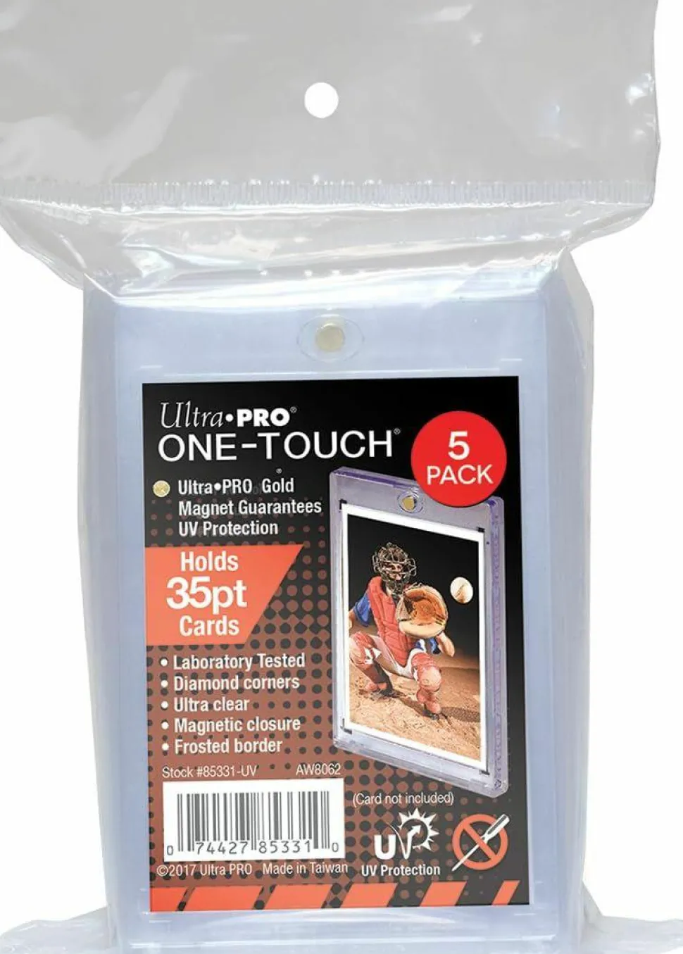 Ultra Pro - Clear 35pt Magnetic UV One-Touch Card Holder 5-Pack
