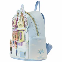 Up - House Holiday Light Up 10" Faux Leather Mini Backpack
