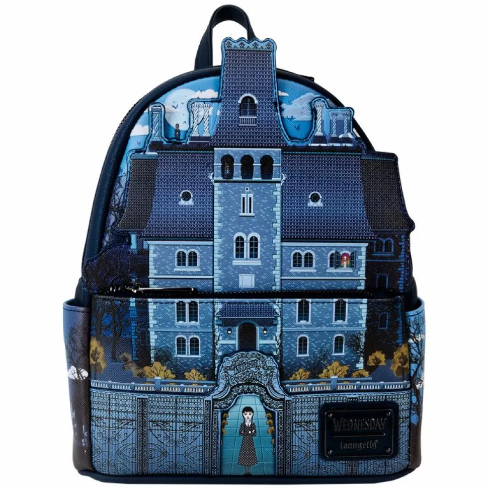 Wednesday (2022) - Nevermore Academy Castle Glow in the Dark 10" Faux Leather Mini Backpack