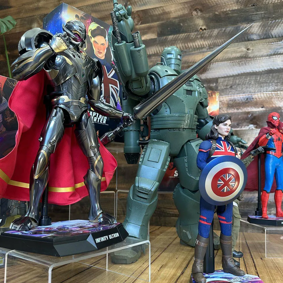 What If…? - Captain Carter, Infinity Ultron, Zombie Hunter Spider-Man, Steve Rogers & The Hydra Stomper 1/6th Scale Hot Toys Action Figure Bundle (Set of 4)