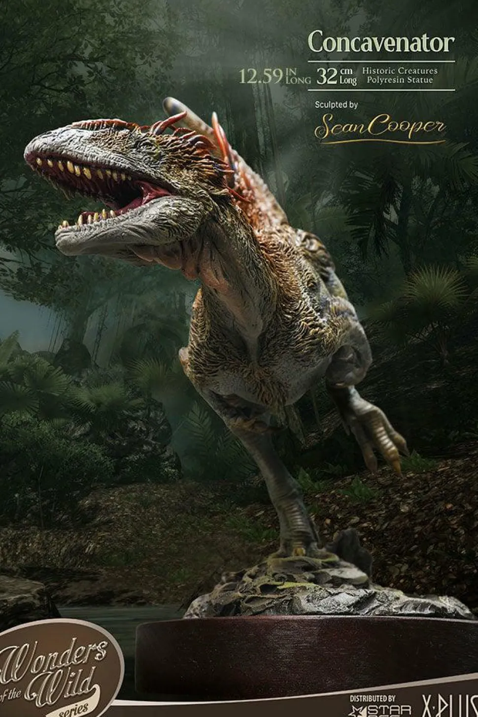 Wonders of the Wild - Concavenator & Fossil Deluxe 10” Statue