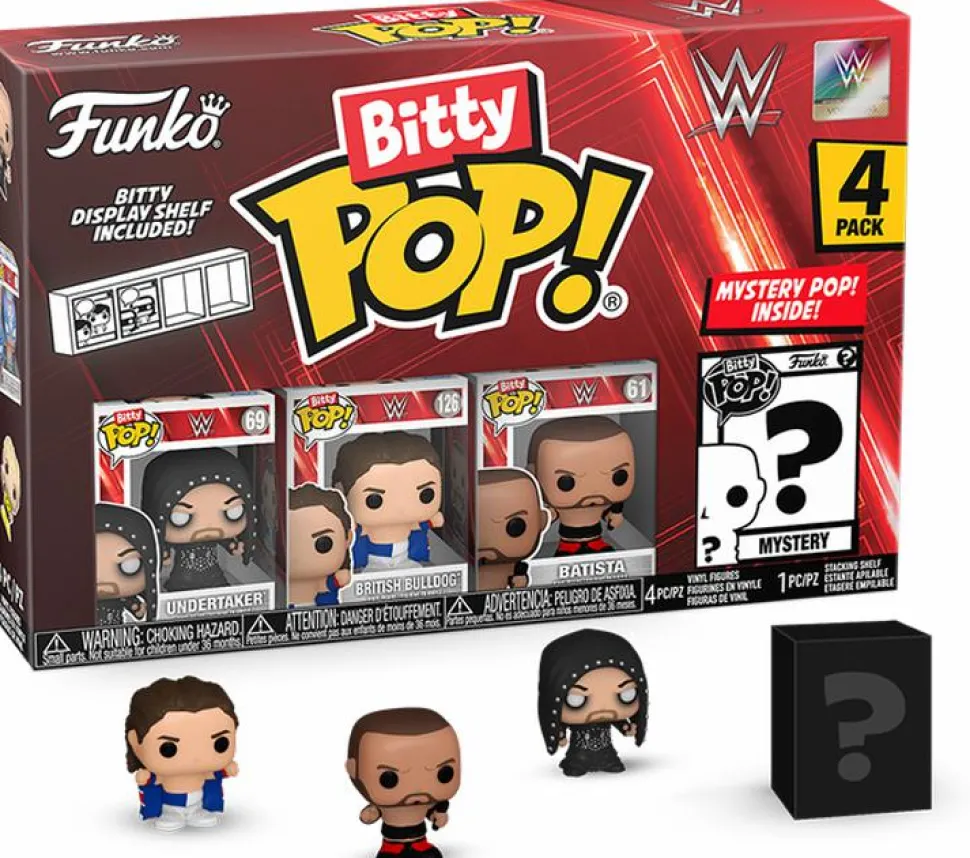 WWE - Undertaker, British Bulldog, Batista & Mystery Bitty Series 04 Pop! Vinyl Figure 4-Pack