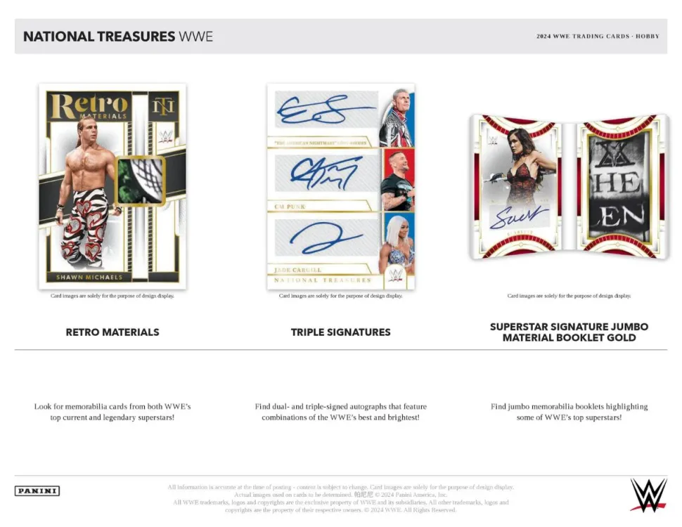 WWE Wrestling - 2024 Panini National Treasures WWE Trading Cards Hobby Box (Display of 1)