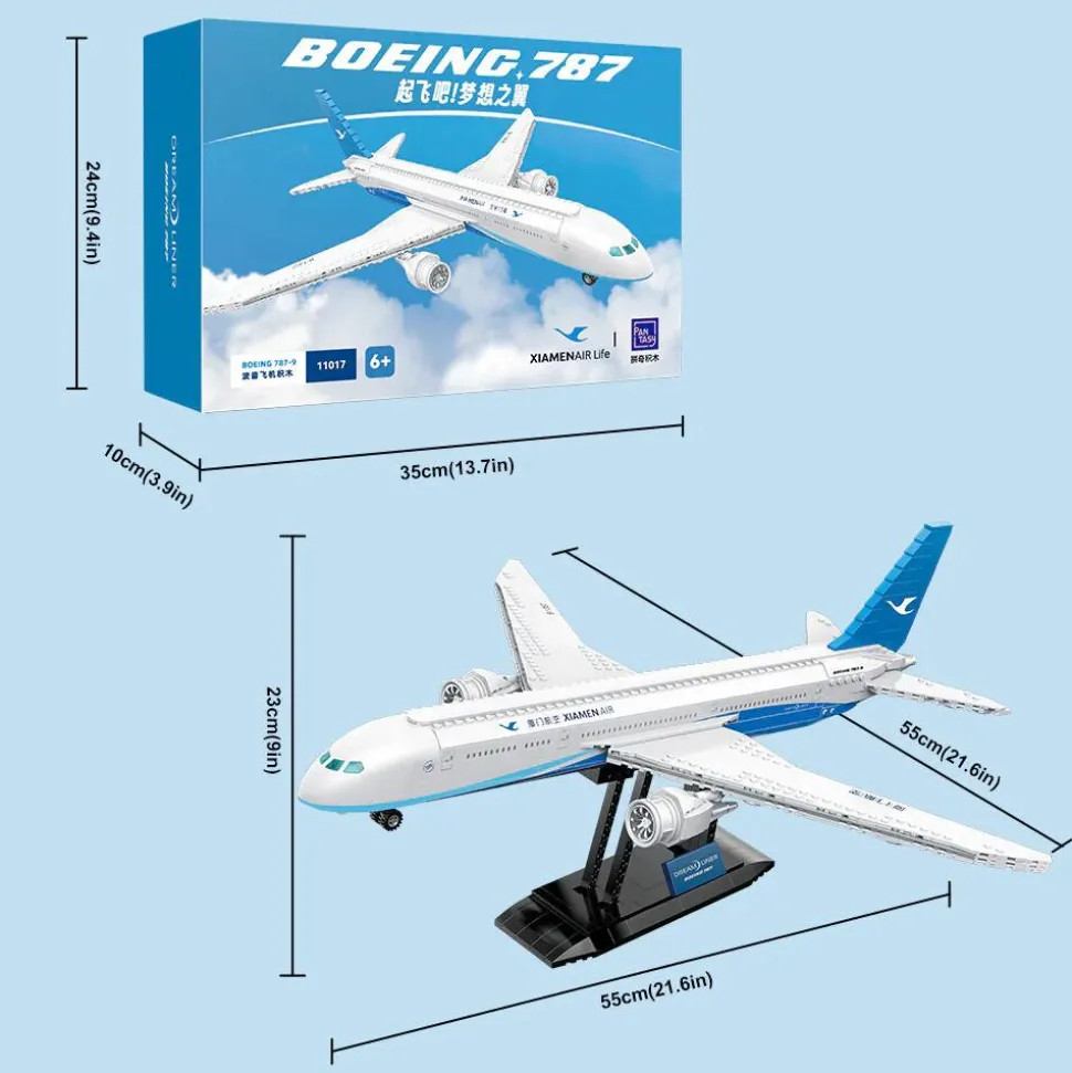 XiamenAir - Boeing 787-9 Dreamliner Building Block Construction Set (745 Pieces)