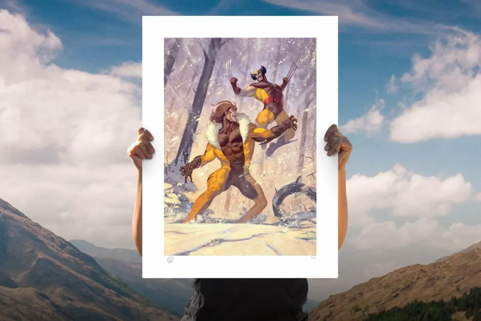 X-Men - Wolverine vs Sabretooth Fine Art Print by Julian Totino Tedesco